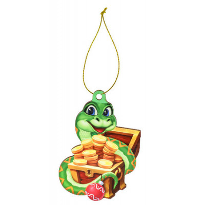 **НГ Сув.(Миленд) Подвеска(дерево) Змея с сундуком [11*7.7см] (НУ-6729)