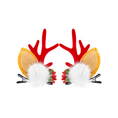 **НГ Сув.(Миленд) Набор заколок для волос Снежок с цветами [2шт.|8.5см] (НУ-1937)