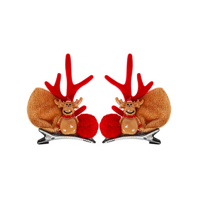 **НГ Сув.(Миленд) Набор заколок для волос Новогодний олень [2шт.|8.5см] (НУ-1936)