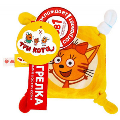 *Игр(Мякиши) Игрушка-грелка Три Кота Карамелька [с вишневыми косточками] (477)