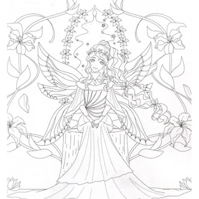 Аниме раскраска для маркеров. Таинственный волшебный мир