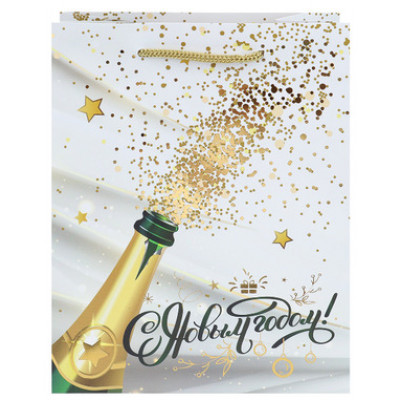 **НГ Пакет[M]бум.ламинир.(Миленд) Dream cards Брызги шампанского (230*180*100) (ПКП-6642)