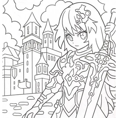 Аниме раскраска для маркеров. Герои в стиле Genshin Impact