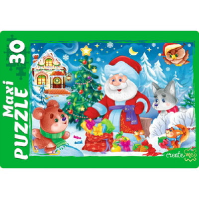 **НГ Puz-maxi 30д. РыжийКот[уменьш.коробка] Новогодние подарки (ПМ30-9484)