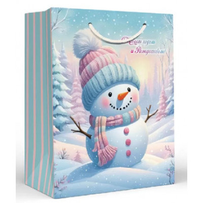 **НГ Пакет[M]бум.ламинир.(ГКГ) Пудровый снеговик (227*180*100) (15.16.02346)