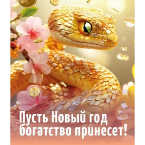 **НГ Магнит виниловый(ГКГ) Пусть Новый год богатство принесет Золотая змея (15.16.02327)