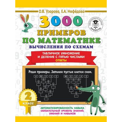 3000ПримеровДляНачШколы(о) 3000 примеров по математике 2кл. Вычисления по схемам Табличное умножение и деление с пятью числами Ответы (Узорова О.В.,Нефедова Е.А.)