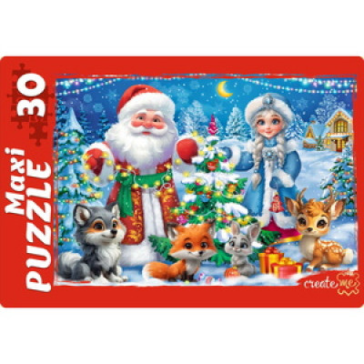 **НГ Puz-maxi 30д. РыжийКот[уменьш.коробка] Наряжаем елочку (ПМ30-9483)