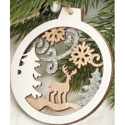 **НГ Сув.(Миленд) Подвеска(дерево) Метель в лесу [10см] (НУ-7023)