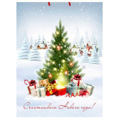 **НГ Пакет[L]бум.ламинир.(Миленд) Dream cards Новогодние огоньки (320*260*100) (ПКП-6677)