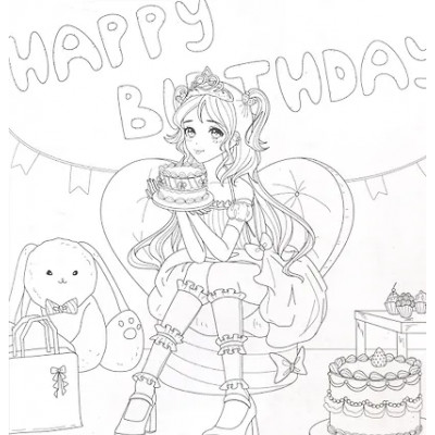 Аниме раскраска для маркеров. Современные девчонки