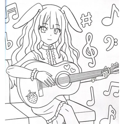 Аниме Раскраска для маркеров. Милые кемономими