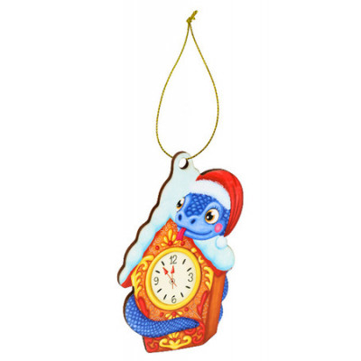 **НГ Сув.(Миленд) Подвеска(дерево) Змея на часах [11*6.5см] (НУ-6724)