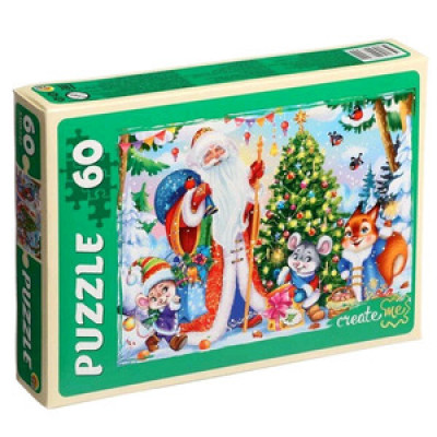 **НГ Puz 60д. РыжийКот Новогодние подарки (П60-6804)