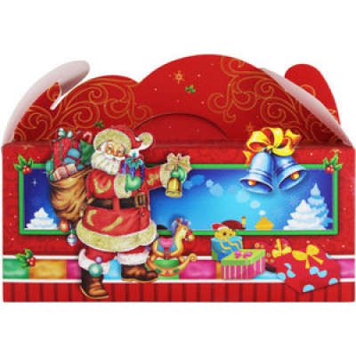 **НГ ПодарочнаяКоробка(Атмикс) Санта с подарком [сборная|11х25х10] (box33-36M)