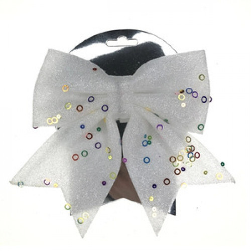 **НГ ЕлочноеУкр Бантики с пайетками [3шт|14*10см|мультиколор.] (ВХ19В0972)