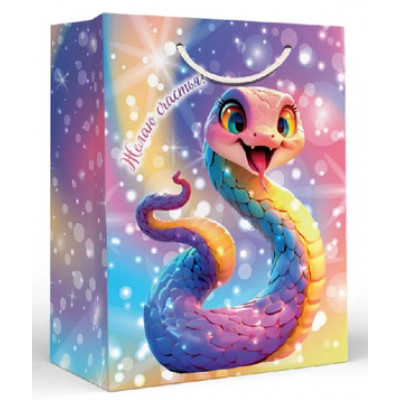 **НГ Пакет[M]бум.ламинир.(ГКГ) Радужный символ года. Желаю счастья! (227*180*100) (15.16.02286)