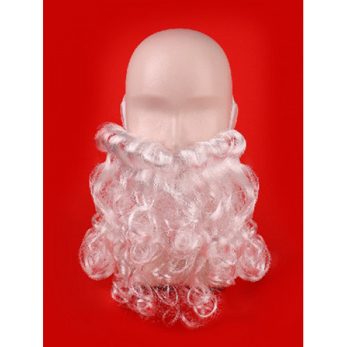 **НГ Карнавал(Миленд) Борода Деда Мороза (белая,кудрявая) (16*20см) (НУ-1934)