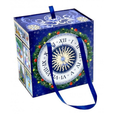 **НГ ПодарочнаяКоробка(ФениксПрезент) Сумка Новогодние часы [16х16х8] (78462)