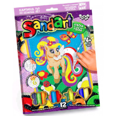 *Набор д/творч(DankoToys) Фреска SandArt Пони [А5] (SA-01-04)