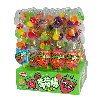 Клубничка мармеладки чупс Елочка (20шт)