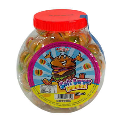 Мармелад "Бургер " мягкий жевательный мармелад в банке / в капсулах ( 50уп)