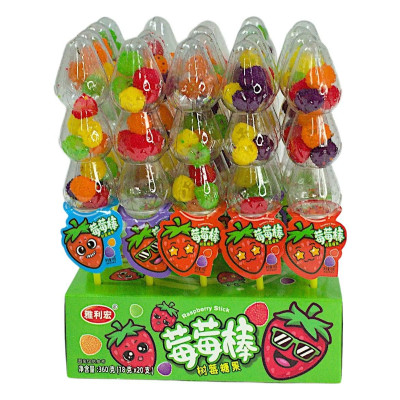 Клубничка мармеладки чупс Елочка (20шт)