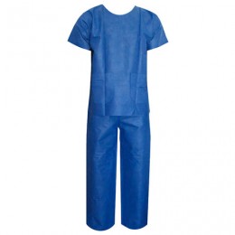 Костюм хирургический синий ГЕКСА (рубашка и брюки), размер 56-58, спанбонд 42 г/м2
