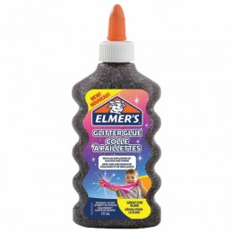 Клей для слаймов канцелярский с блестками ELMERS Glitter Glue, 177 мл, черный, 2109501
