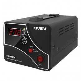 Стабилизатор напряжения SVEN VR-A1000,1000ВА/600 Вт, 1 розетка, входное напряжение 140-275 В, SV-014407