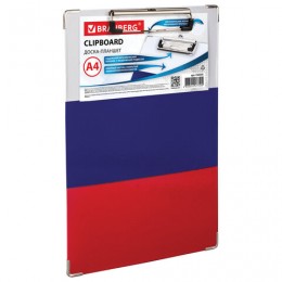Доска-планшет BRAUBERG Flag с прижимом А4 (226х315 мм), российский флаг, картон