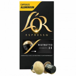 Кофе в алюминиевых капсулах L`OR Espresso Ristretto для кофемашин Nespresso, 10шт*52г, ш/к 91643, 4028609
