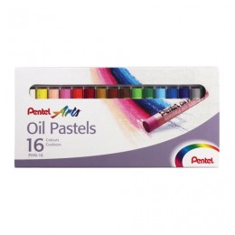 Пастель масляная художественная PENTEL Oil Pastels, 16 цветов, круглое сечение, картонная упаковка, PHN4-16