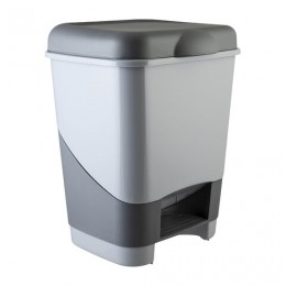 Ведро-контейнер 20л с педалью, для мусора 43х33х33см, цвет серый/графит, 428-СЕРЫЙ, 434280165