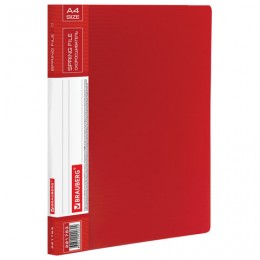 Папка с металлическим скоросшивателем и внутренним карманом BRAUBERG Contract, красная, до 100 л., 0,7 мм, 221783