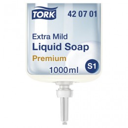Картридж с жидким мылом одноразовый TORK (Система S1) Premium, 1 л, ультрамягкое, 420701