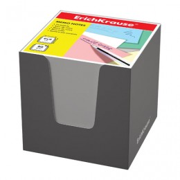 Блок для записей ERICH KRAUSE в подставке картонной серой, куб, 9х9х9 см, белый, белизна 95-98%, 37007