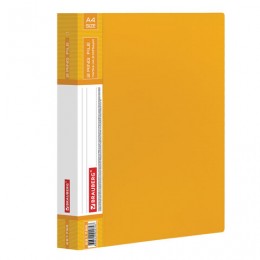 Папка на 2 кольцах BRAUBERG Contract, 35 мм, желтая, до 270 листов, 0,9 мм, 221795