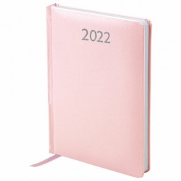 Ежедневник датированный 2022 А5 (138х213мм) BRAUBERG Profile светло-розовы, 112767