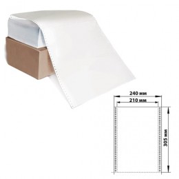 Бумага с отрывной перфорацией, 240х305 мм (12), 1600 листов, плотность 65 г/м2, белизна 98%, STARLESS
