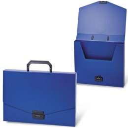 Портфель пластиковый BRAUBERG Energy, А4 (330х256х32 мм), без отделений, синий, 222082