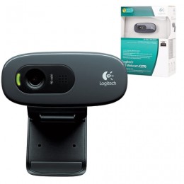 Веб-камера LOGITECH C270, 1/3 Мпикс., микрофон, USB 2.0, черная, регулируемый крепеж