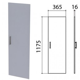 Дверь ЛДСП средняя Монолит, 365х16х1175 мм, цвет серый, ДМ42.11