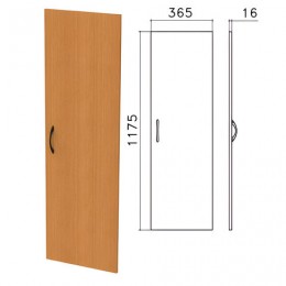 Дверь ЛДСП средняя Фея, 365х16х1175 мм, цвет орех милан, ДФ12.5