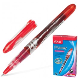 Ручка-роллер BEIFA (Бэйфа) A Plus, КРАСНАЯ, корпус с печатью, узел 0,5 мм, линия письма 0,33 мм, RX302602-RD