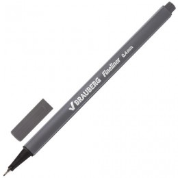 Ручка капиллярная BRAUBERG Aero, СЕРАЯ, трехгранная, металлический наконечник, линия письма 0,4 мм, 142258