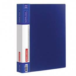 Папка на 2 кольцах BRAUBERG Contract, 35 мм, синяя, до 270 листов, 0,9 мм, 221792