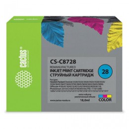 Картридж струйный CACTUS (CS-C8728) для HP Deskjet 3320/3520/5650/5850, цветной, 16,4 мл