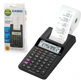 Калькулятор печатающий CASIO HR-8RCE-BK-W-EC (239х102х82 мм), 12 разрядов, батарейки 4хАА/адаптер (250402)