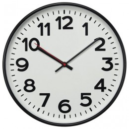 Часы настенные TROYKA 78770783, круг, белые, черная рамка, 30,5х30,5х5,5см